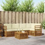 vidaXL Ensemble de canapé d'angle avec coussin 6 Pièces Naturel et Crème