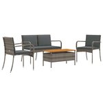 vidaXL Ensemble de jardin Gris polyrotin