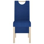 vidaXL Chaises à manger lot de 6 bleu tissu