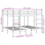 vidaXL Lit superposé triple 140x200/70x140 cm bois de pin massif