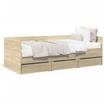 vidaXL Lit de jour avec tiroirs sans matelas chêne sonoma 90x200 cm