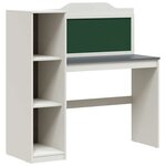 vidaXL Bureau tableau noir Blanc et Gris 120 x 45 x 118 5 cm