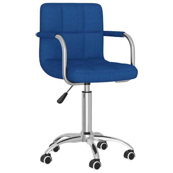 vidaXL Chaise pivotante de bureau Bleu Tissu