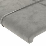 vidaXL Tête de lit avec oreilles Gris clair 203x16x78/88 cm Velours