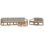 vidaXL Ensemble de canapés d'extérieur 7 Pièces Gris Naturel et Clair