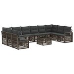 vidaXL Ensemble de canapé de jardin 11 pc Gris polyrotin