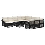 vidaXL Ensemble de canapé de jardin 13 pc Noir et blanc crème
