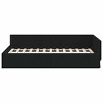 vidaXL Cadre de lit d'angle Noir 80 x 200 cm Tissu et bois reconstitué