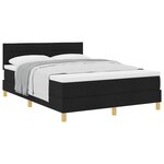 vidaXL Lit à ressorts avec matelas Noir 140 x 190 cm tissu
