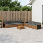 vidaXL Ensemble de canapés d'extérieur 9 Pièces Naturel et Anthracite