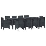vidaXL Ensemble de salle à manger pour jardin 11 pc Anthracite