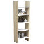 vidaXL Bibliothèque Blanc et chêne sonoma 60x35x180 cm Bois ingénierie