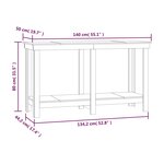 vidaXL Banc de travail Marron miel 140x50x80 cm Bois de pin massif