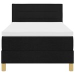 vidaXL Lit à ressorts avec matelas noir 90x190 cm en tissu