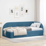 vidaXL Cadre de lit d'angle avec tête de lit Bleu 90 cm x 190 cm