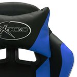 vidaXL Fauteuil de jeux vidéo avec LED RVB Bleu et noir Similicuir
