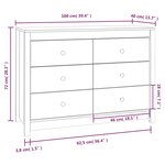 vidaXL Armoire latérale 100x40x72 cm Bois de pin massif