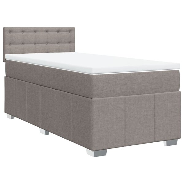 vidaXL Sommier à lattes de lit avec matelas Taupe 90x190 cm Tissu