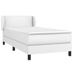 vidaXL Sommier à lattes de lit avec matelas Blanc 100x200cm Similicuir