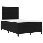 vidaXL Lit à Ressorts avec Matelas et Lumière LED Noir 120x190 cm Tissu