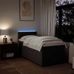 vidaXL Sommier à lattes de lit avec matelas Marron foncé 90x200 cm