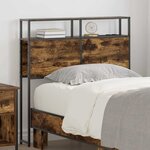 vidaXL Tête de lit de rangement Chêne fumé 90 cm Bois d'ingénierie