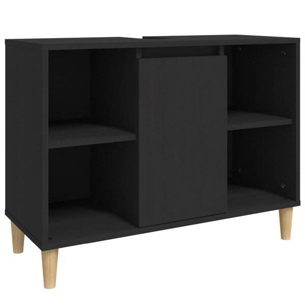 vidaXL Meuble d'évier noir 80x33x60 cm bois d'ingénierie