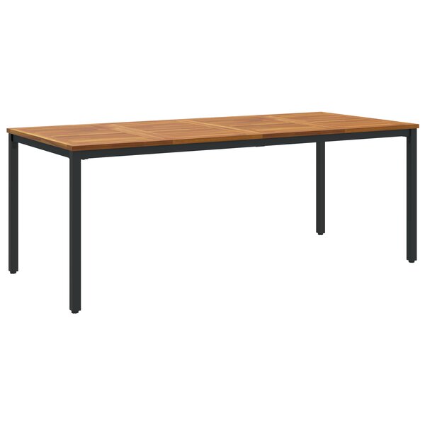 Table de jardin vidaXL 200x90x75 cm en bois solide d'acacia et métal