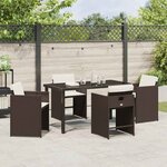 vidaXL Ensemble de salle à manger pour jardin 5 Pièces Marron polyrotin