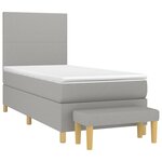 vidaXL Sommier à lattes de lit avec matelas Gris clair 100x200cm Tissu