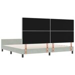 vidaXL Cadre de lit avec tête de lit Gris clair 200 x 200 cm Velours
