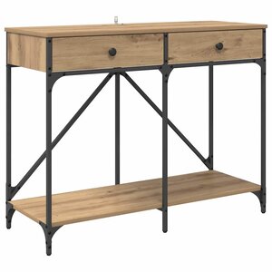 vidaXL Table console avec tiroir Chêne artisanal 100 x 39 x 78 5 cm