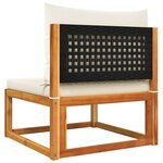 vidaXL Ensemble de canapés de jardin 4 pièces avec coussins en bois d'acacia et rotin