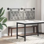 vidaXL Tête de lit suspendue Avec lumière LED Gris clair Velours