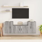 vidaXL Ensemble de meubles TV 3 Pièces Sonoma gris Bois d'ingénierie