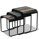 vidaXL Tables gigognes 3 Pièces Bois de récupération massif