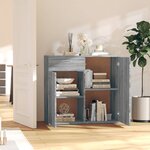 vidaXL Buffet Sonoma gris 80x36x75 cm Bois d'ingénierie