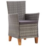 vidaXL Chaises de jardin lot de 2 avec coussins Résine tressée Gris
