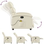 vidaXL Fauteuil inclinable de massage Crème Similicuir