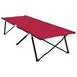 vidaXL Lit de camping pliant 2 Pièces Rouge 206 x 76 x 74 cm Tissu Oxford