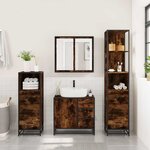 vidaXL Ensemble meubles salle de bain 4 Pièces chêne fumé bois ingénierie