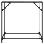 vidaXL Table console avec dessus en verre noir 80x35x81 cm acier