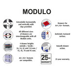 Module De Classement Modulo Ecoblack 10 Tiroirs Ouverts - Gris Foncé - Exacompta