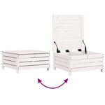 vidaXL Repose-pied de jardin avec coussin blanc bois de pin massif