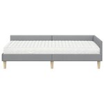 vidaXL Cadre de lit d'angle avec matelas 2 Pièces Gris clair tissu