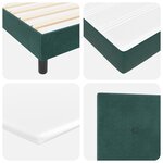 vidaXL Lit à ressorts avec matelas et LED vert foncé 120x200 cm en velours