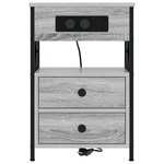 vidaXL Cabinet de chevet avec tiroir 2 Pièces Sonoma gris 40 x 31 x 60 cm