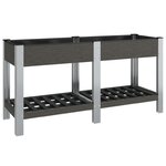 vidaXL Lit surélevé de jardin avec étagère Gris 175x50x75 cm WPC