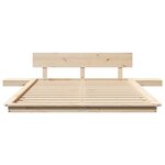 vidaXL Cadre lit avec tables de chevet 135x190cm en bois massif
