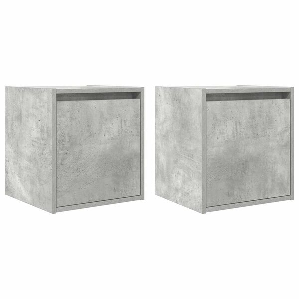 vidaXL Tables de chevet murales 2 Pièces gris béton 38x34x40 cm